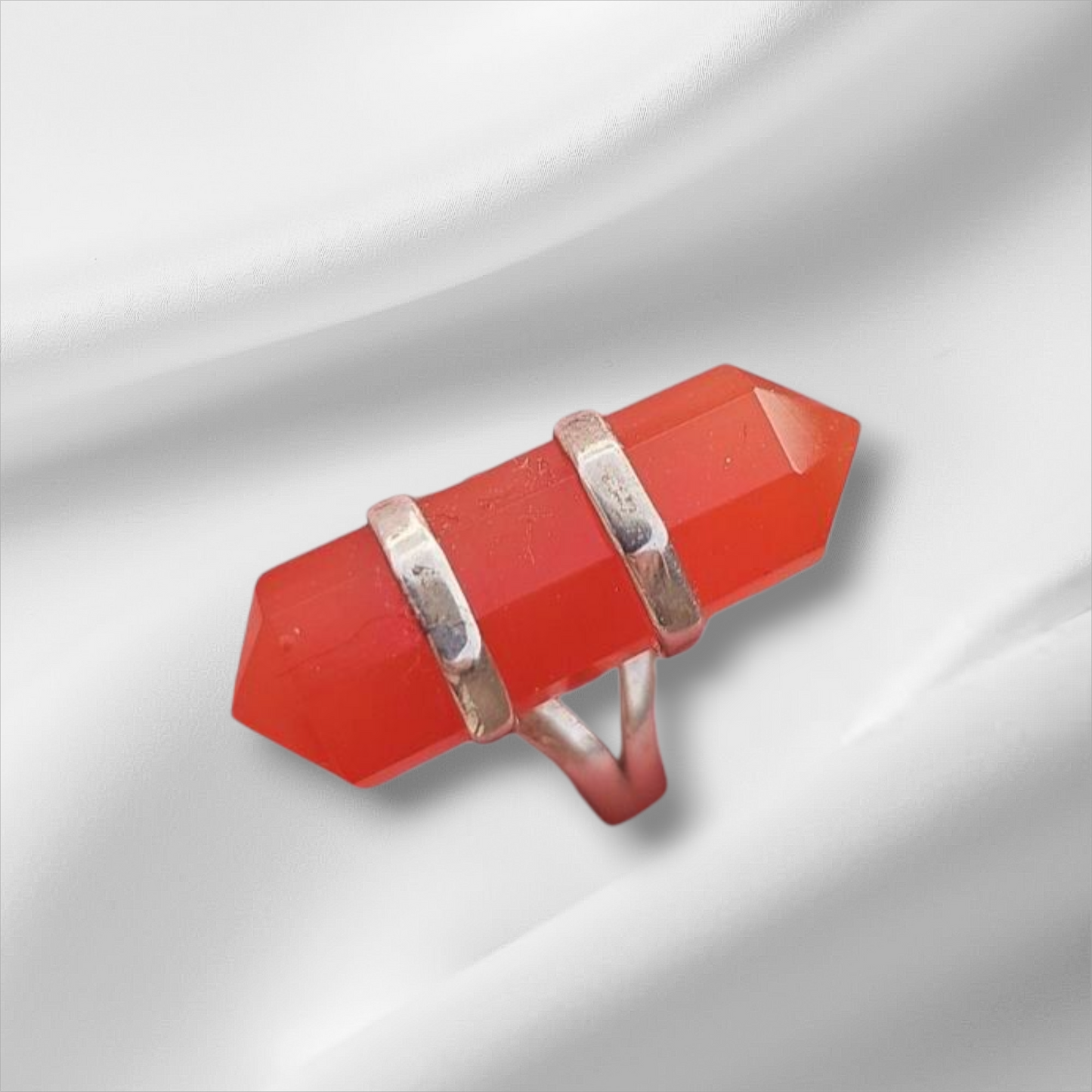 Double Terminated Carnelian in Silver ring