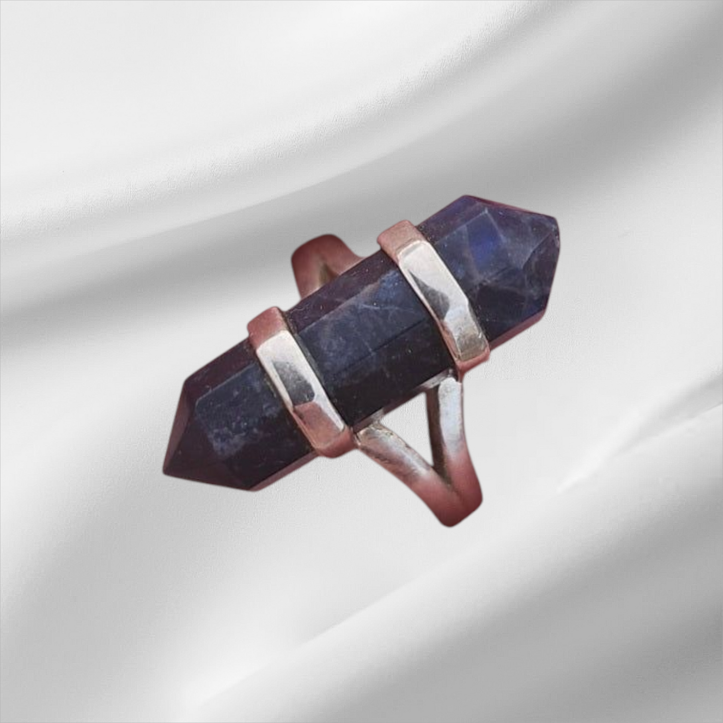 Iolite Double Terminated Silver ring