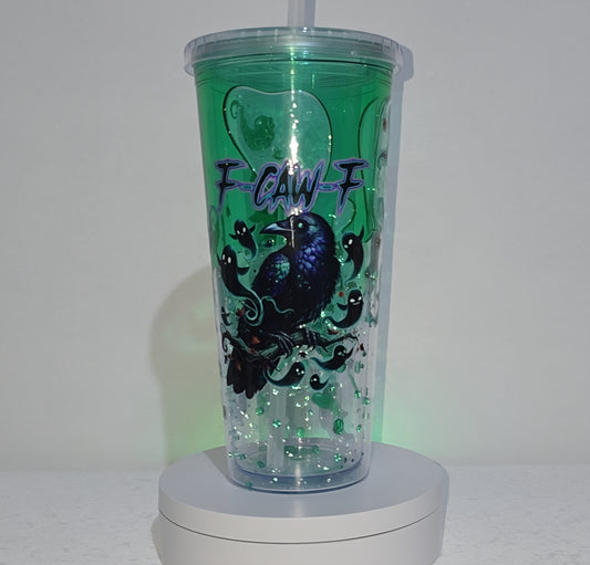 F-CAW-F Raven Acrylic Snowglobe Tumbler 24oz