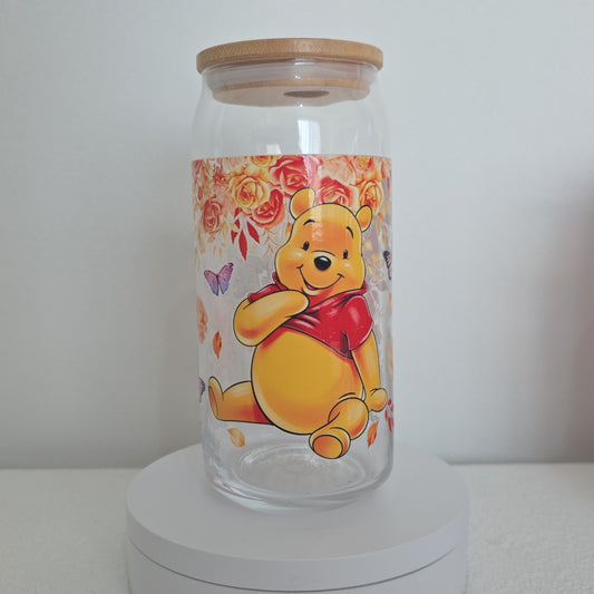Winnie the Pooh Glass Tumbler with Bamboo lid 20oz