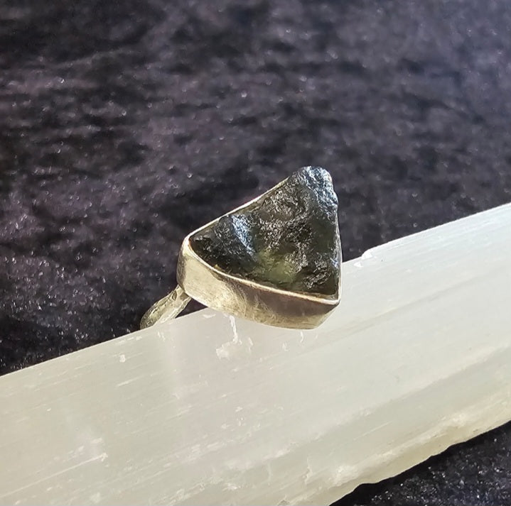 Majestic Moldavite hand crafted ring