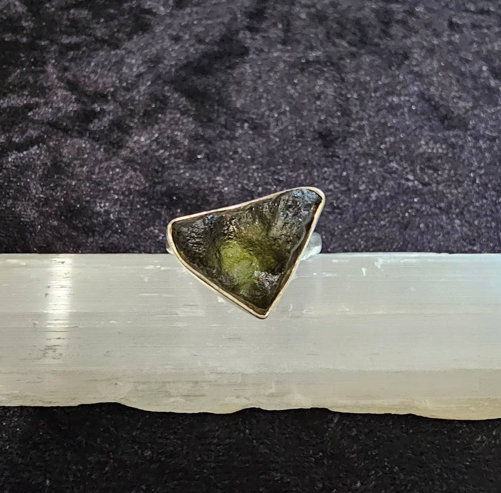 Majestic Moldavite hand crafted ring