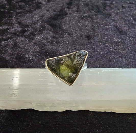 Majestic Moldavite hand crafted ring