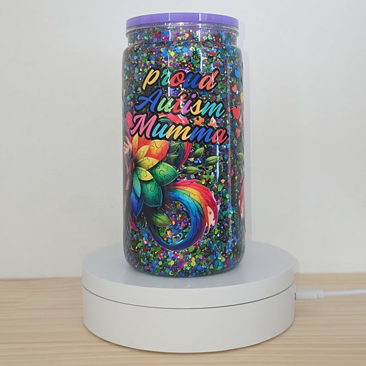 Proud Autism Mumma Snowglobe Tumbler 20oz