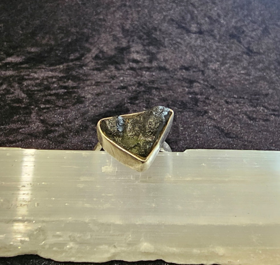 Majestic Moldavite hand crafted ring