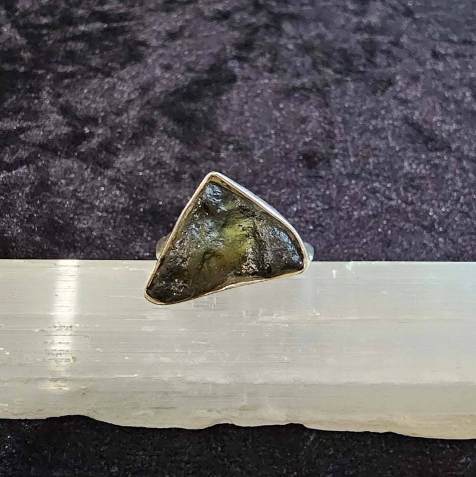Majestic Moldavite hand crafted ring
