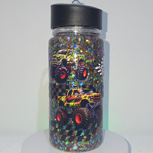 Monster Trucks Acrylic Snowglobe Drink Bottle 10oz