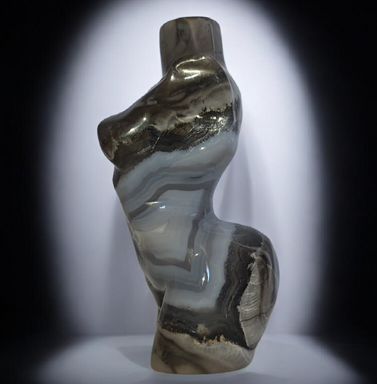 Volcanic Agate Goddess Carving (UV reactive)