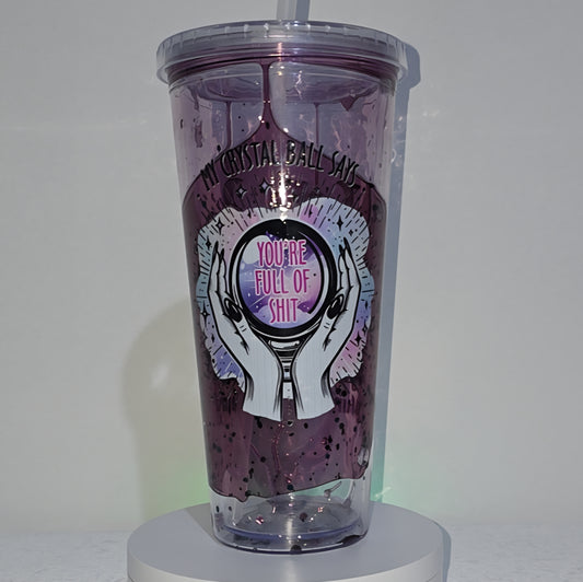 Crystal Ball Snowglobe Tumbler 24oz
