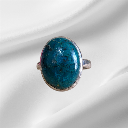 Oval Chrysocolla Sterling Silver ring